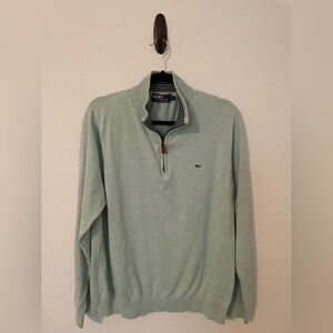 Vineyard Vines Light Green Zip Up Sweater